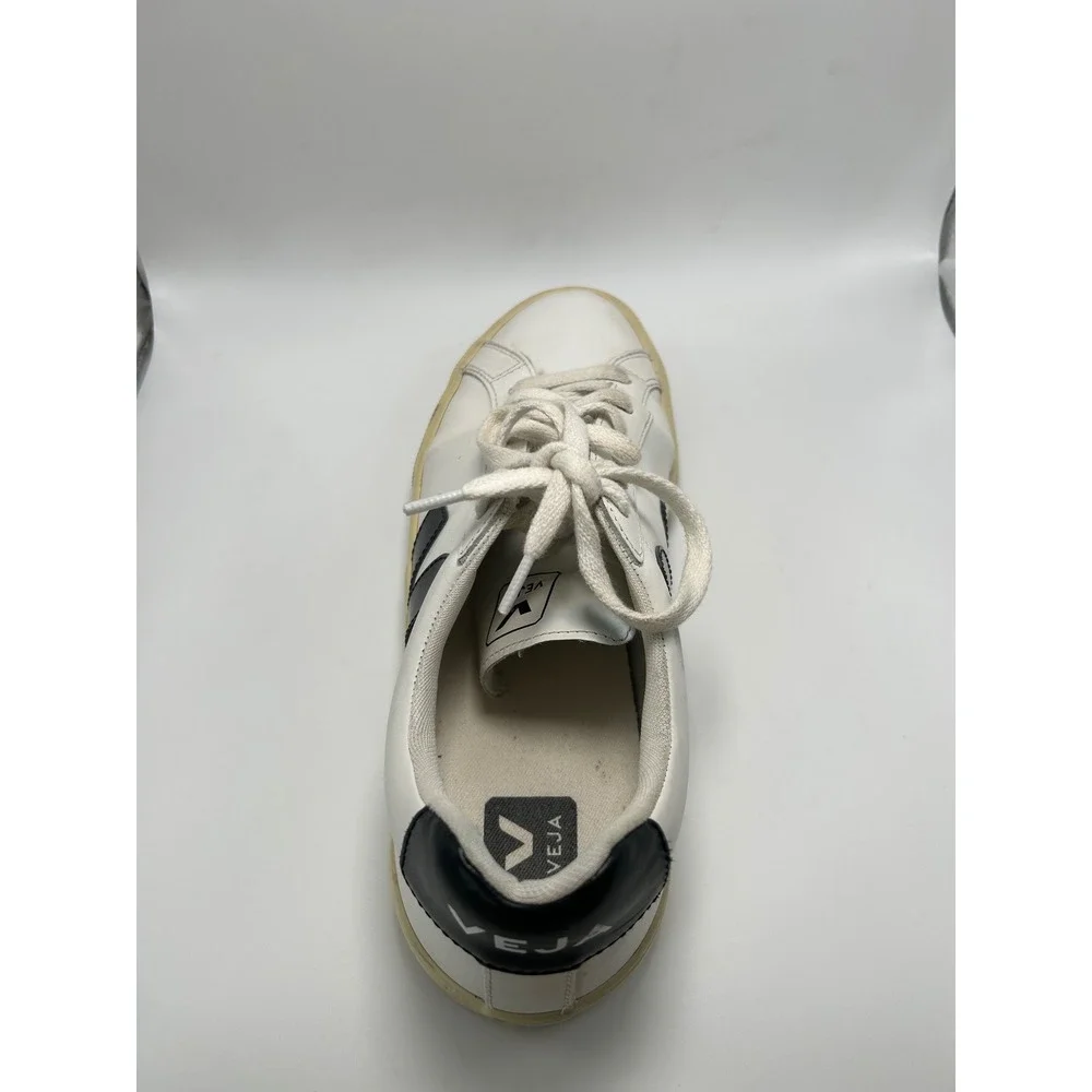 Veja Esplar Sneakers White Black Leather Low Top Lace Up Shoes
